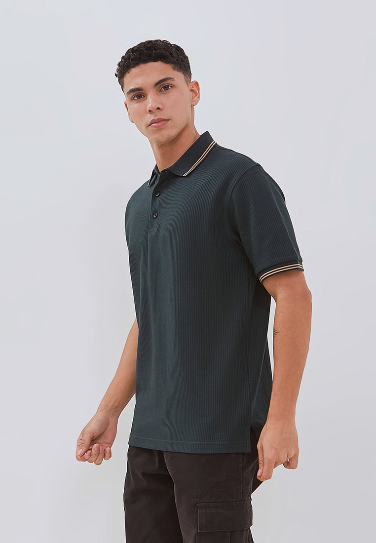 Osella Carlos Vertical Rib Textured Polo Shirt
