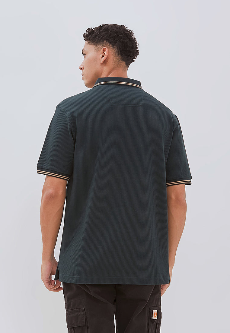 Osella Carlos Vertical Rib Textured Polo Shirt