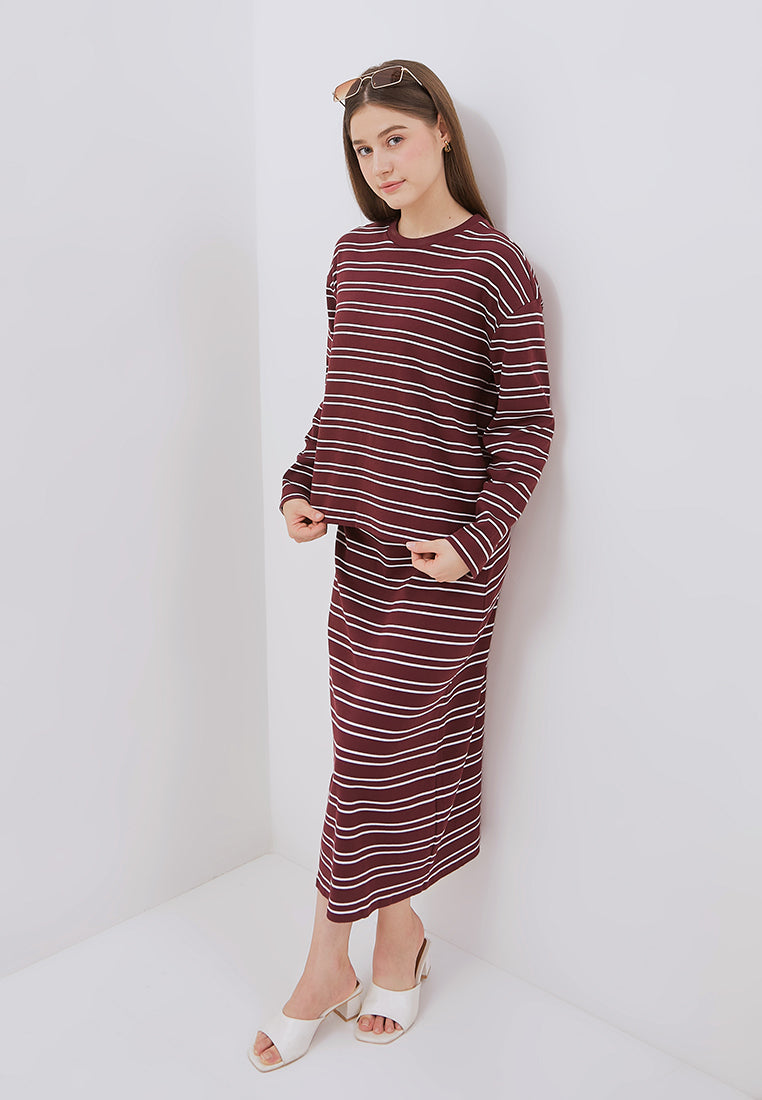 Osella Jeanne Stripe Rib-Kint Long Sleeve Top