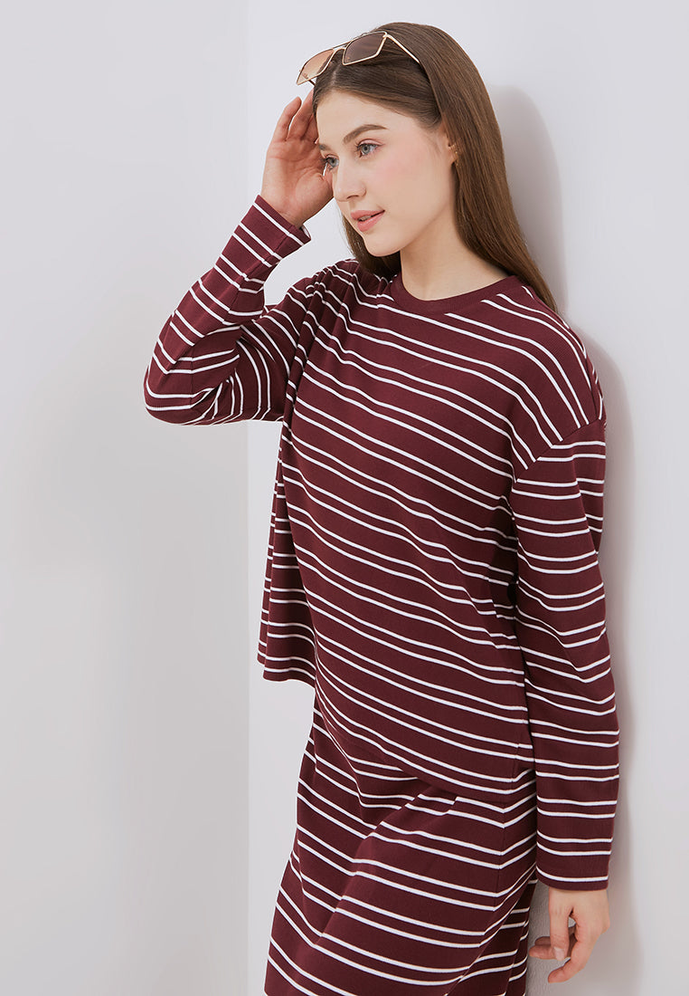 Osella Jeanne Stripe Rib-Kint Long Sleeve Top