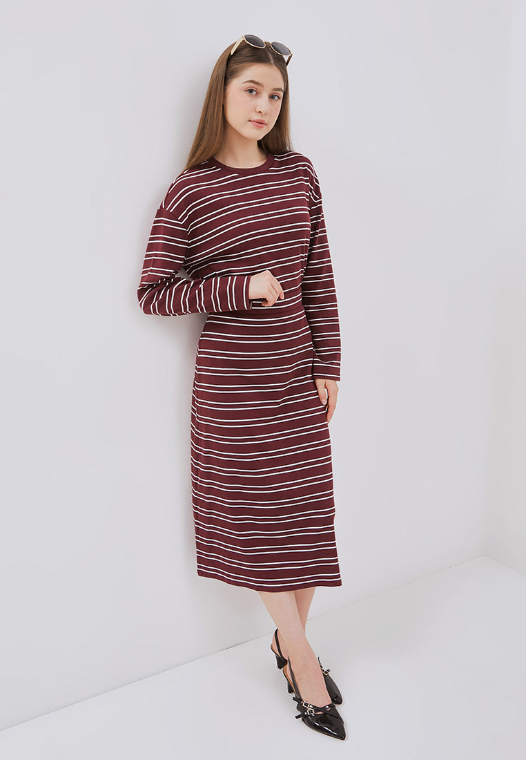 Osella Joanna Stripe Rib-Kint Skirt