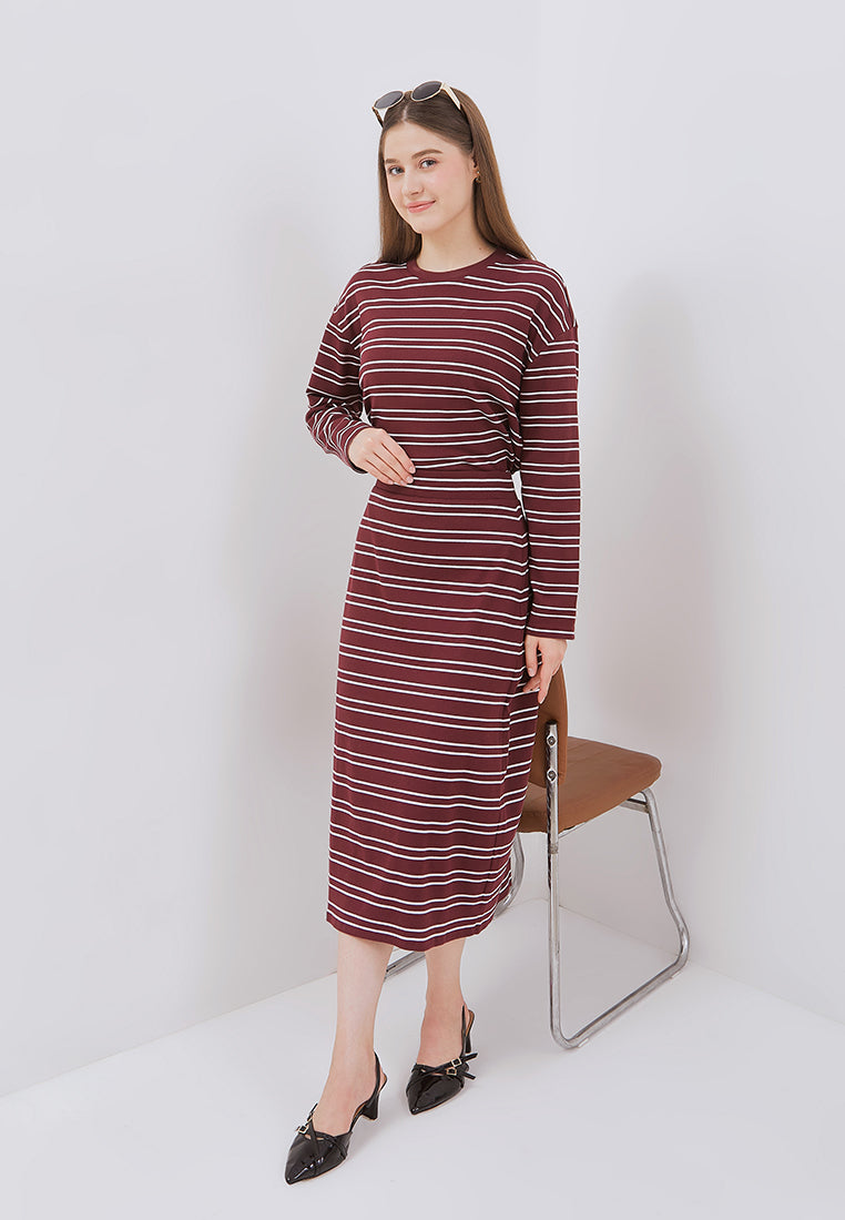 Osella Joanna Stripe Rib-Kint Skirt