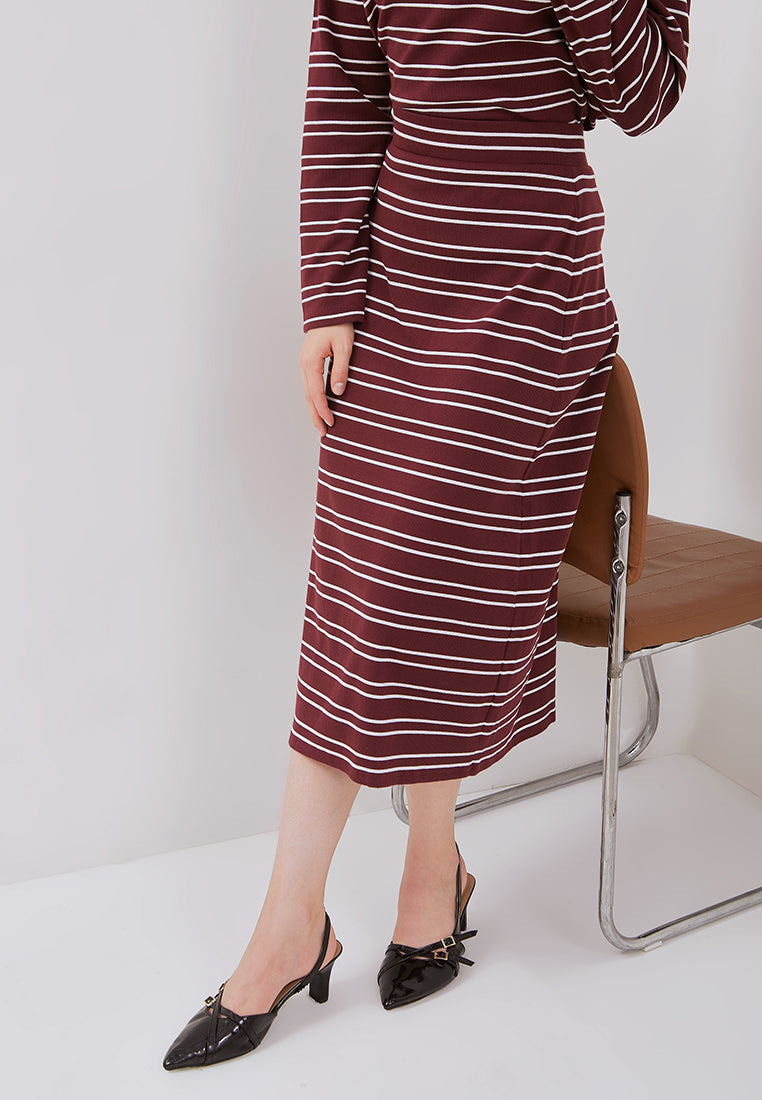 Osella Joanna Stripe Rib-Kint Skirt