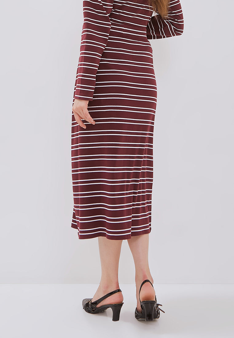 Osella Joanna Stripe Rib-Kint Skirt
