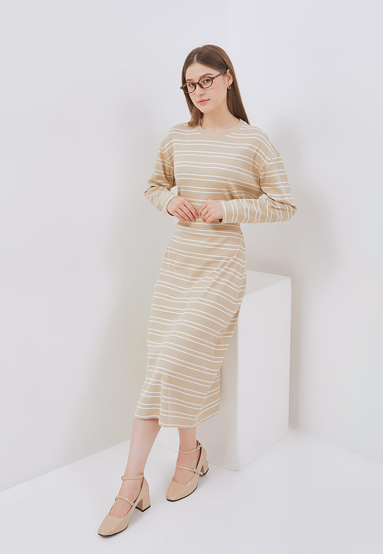 Osella Joanna Stripe Rib-Kint Skirt
