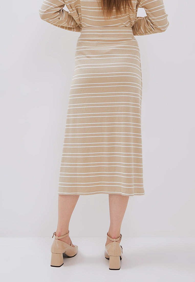 Osella Joanna Stripe Rib-Kint Skirt