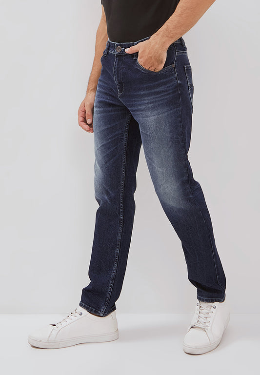 Osella Slim Fit Dean Denim Jeans In Dark Blue Wash