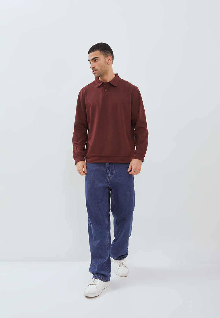 Osella Zion Collared Sweatshirt With Half Button Opening