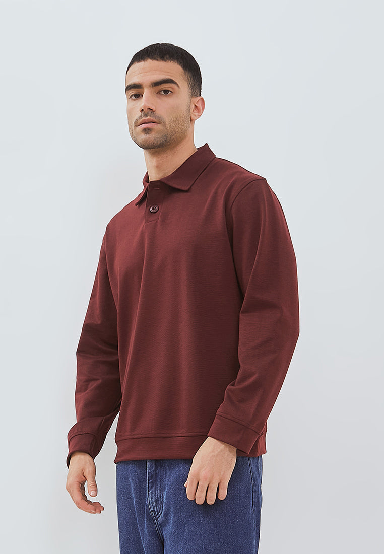 Osella Zion Collared Sweatshirt With Half Button Opening