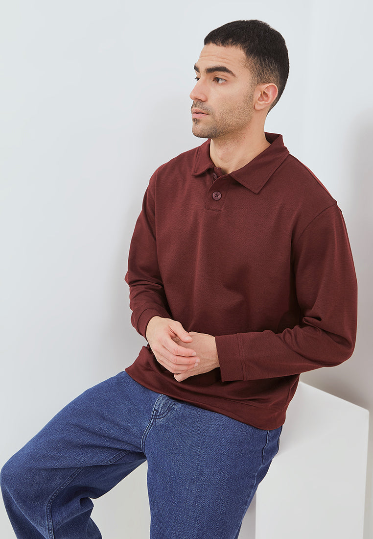 Osella Zion Collared Sweatshirt With Half Button Opening