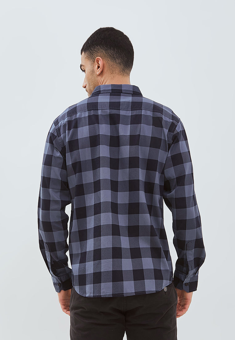 Osella Long Sleeve Checkered Shirt With Cotton Pique
