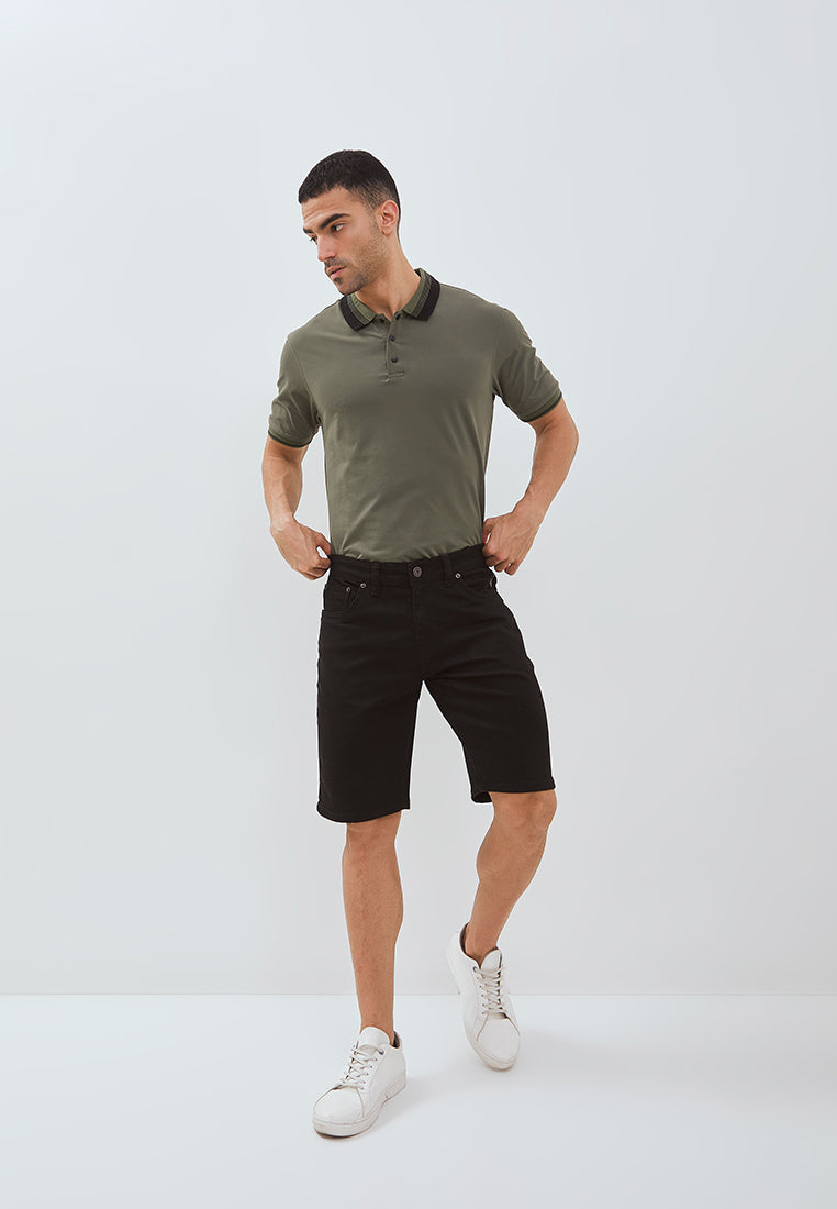 Osella Short Denim Pants In Black Wash
