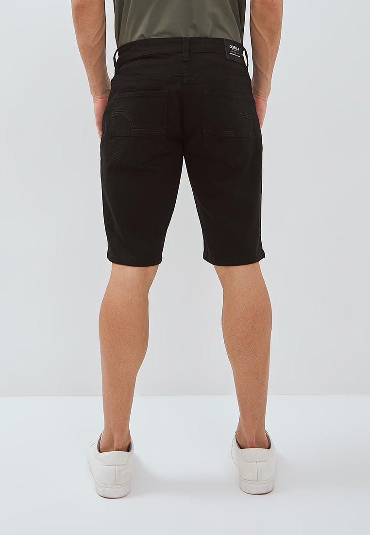 Osella Short Denim Pants In Black Wash