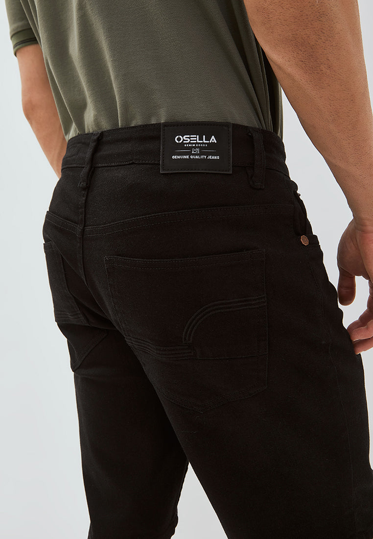 Osella Short Denim Pants In Black Wash