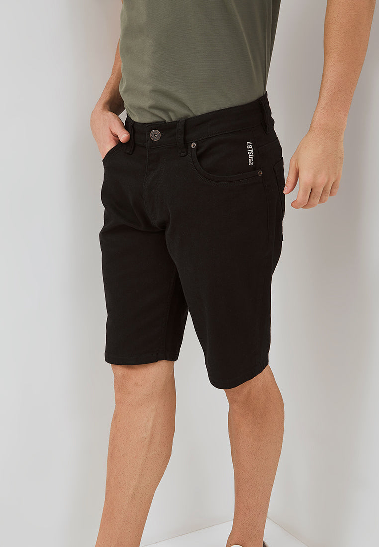 Osella Short Denim Pants In Black Wash