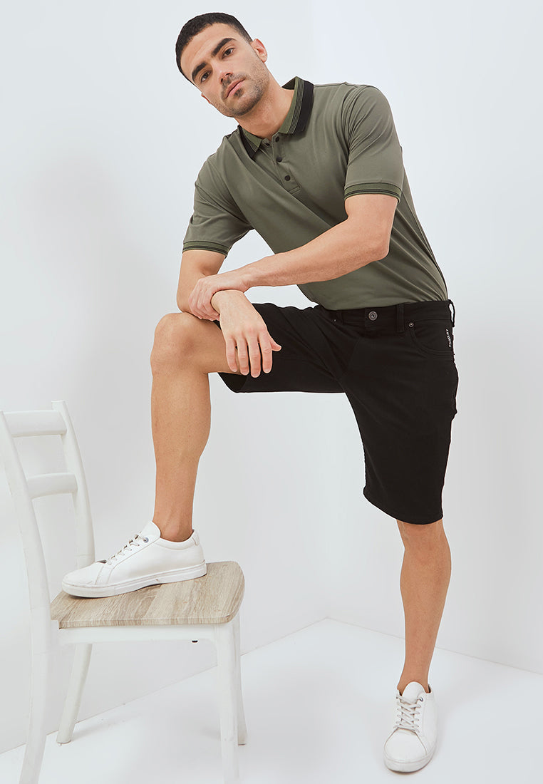Osella Short Denim Pants In Black Wash