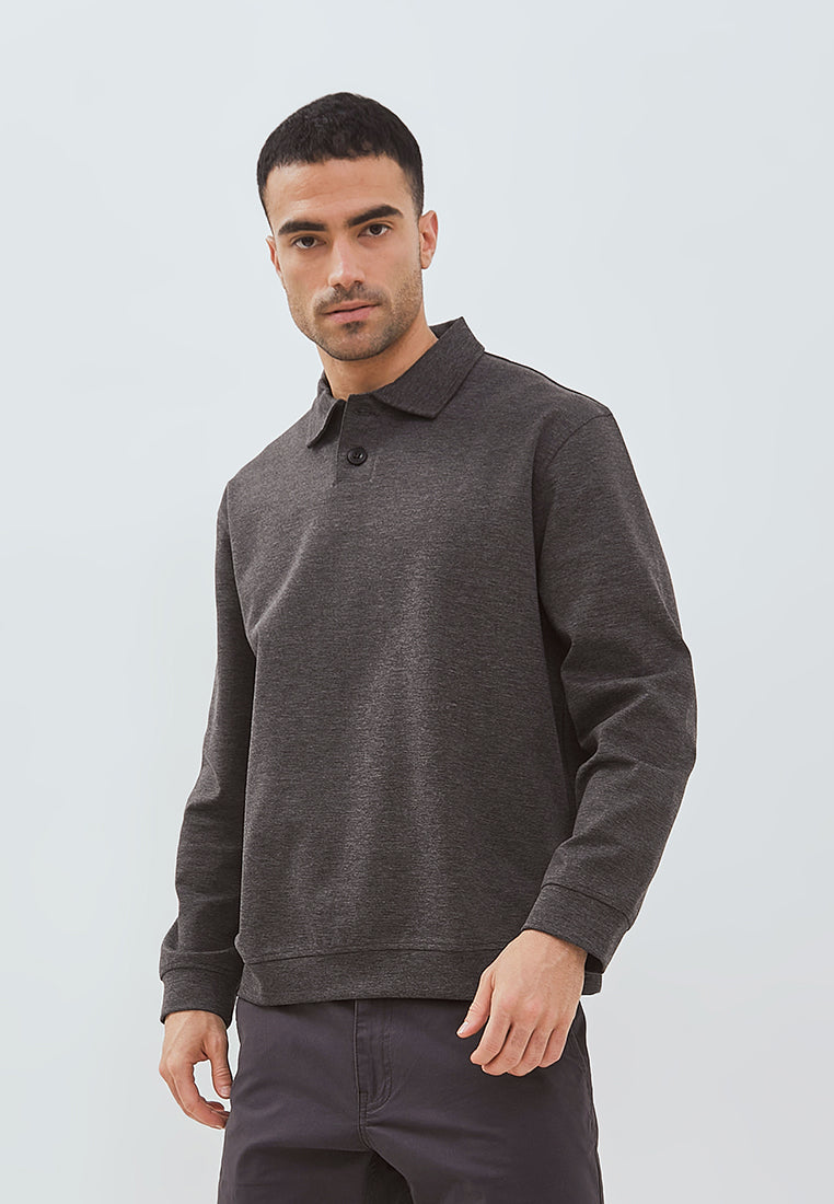 Osella Zion Collared Sweatshirt With Half Button Opening