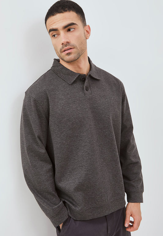 Osella Zion Collared Sweatshirt With Half Button Opening