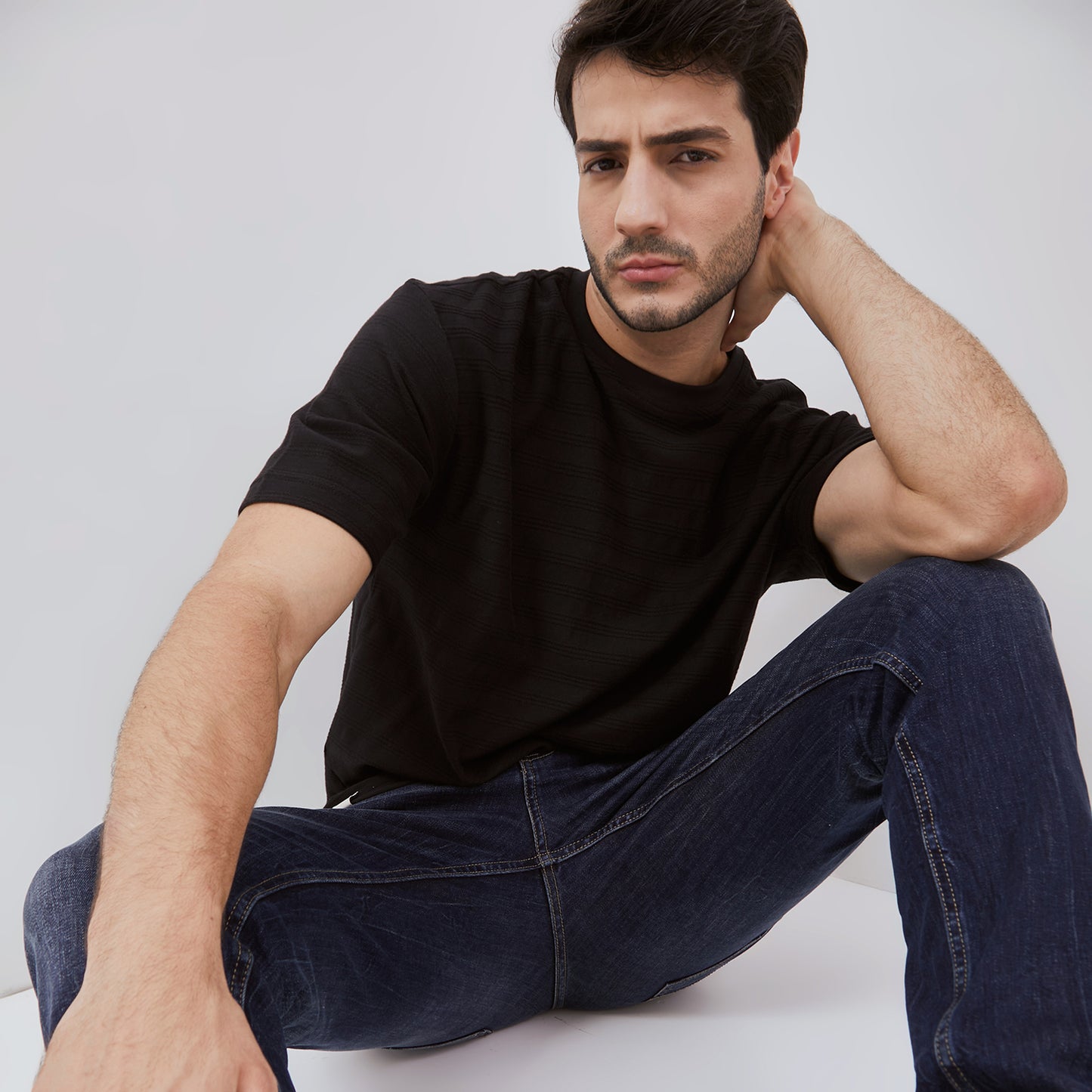 Osella Josie Relaxed Fit Short Sleeve T-shirt With Fancy Striped Fabric
