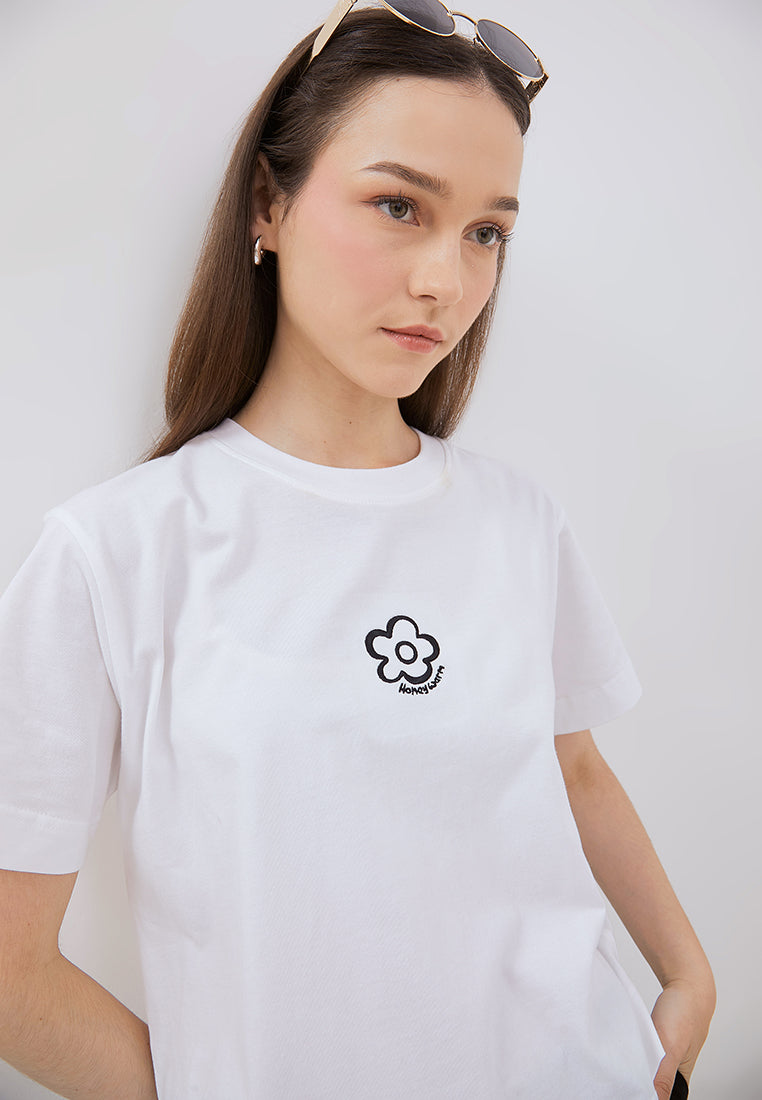 Osella Floral Embroidered  T-Shirt