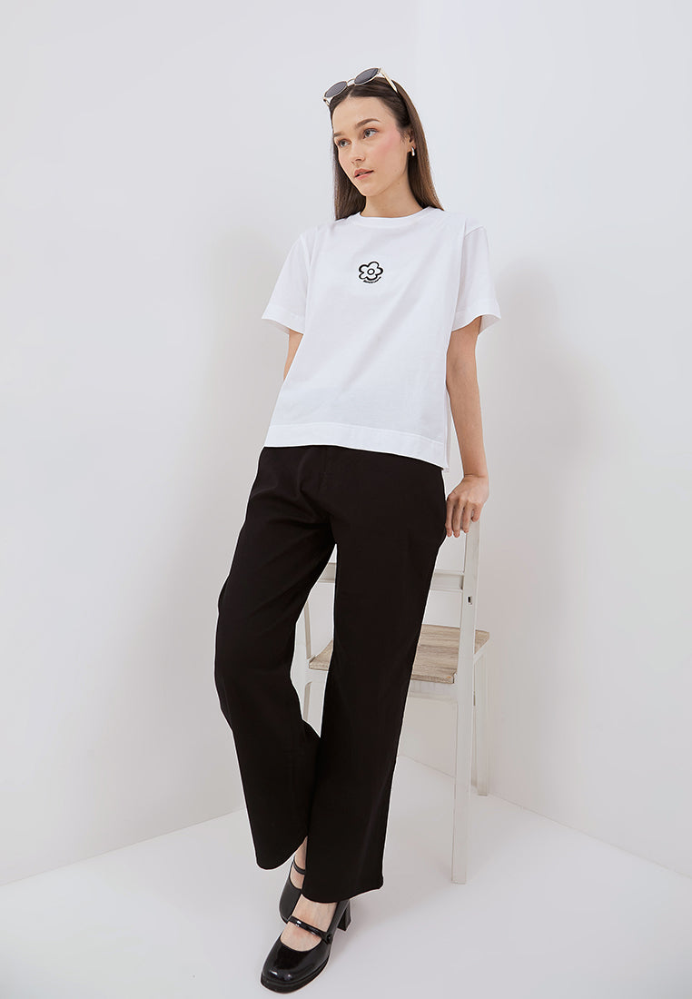 Osella Floral Embroidered  T-Shirt