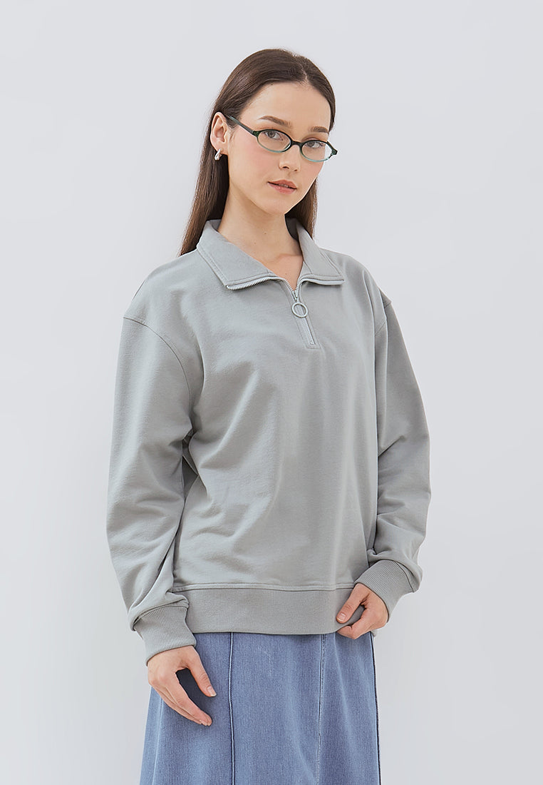 Osella  Gannie Collar Half Zip-Up Sweatshirt