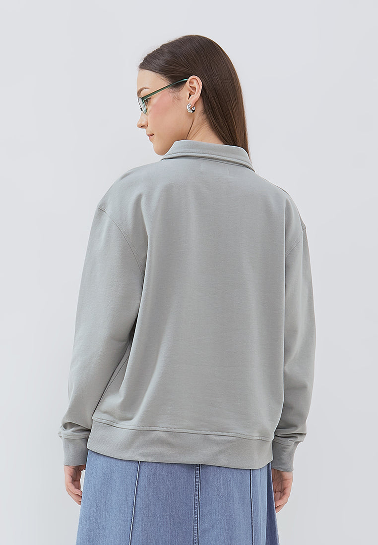 Osella  Gannie Collar Half Zip-Up Sweatshirt