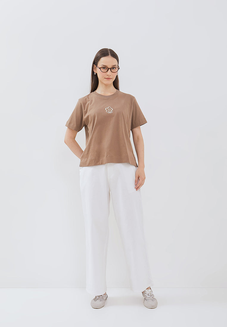 Osella Floral Embroidered  T-Shirt