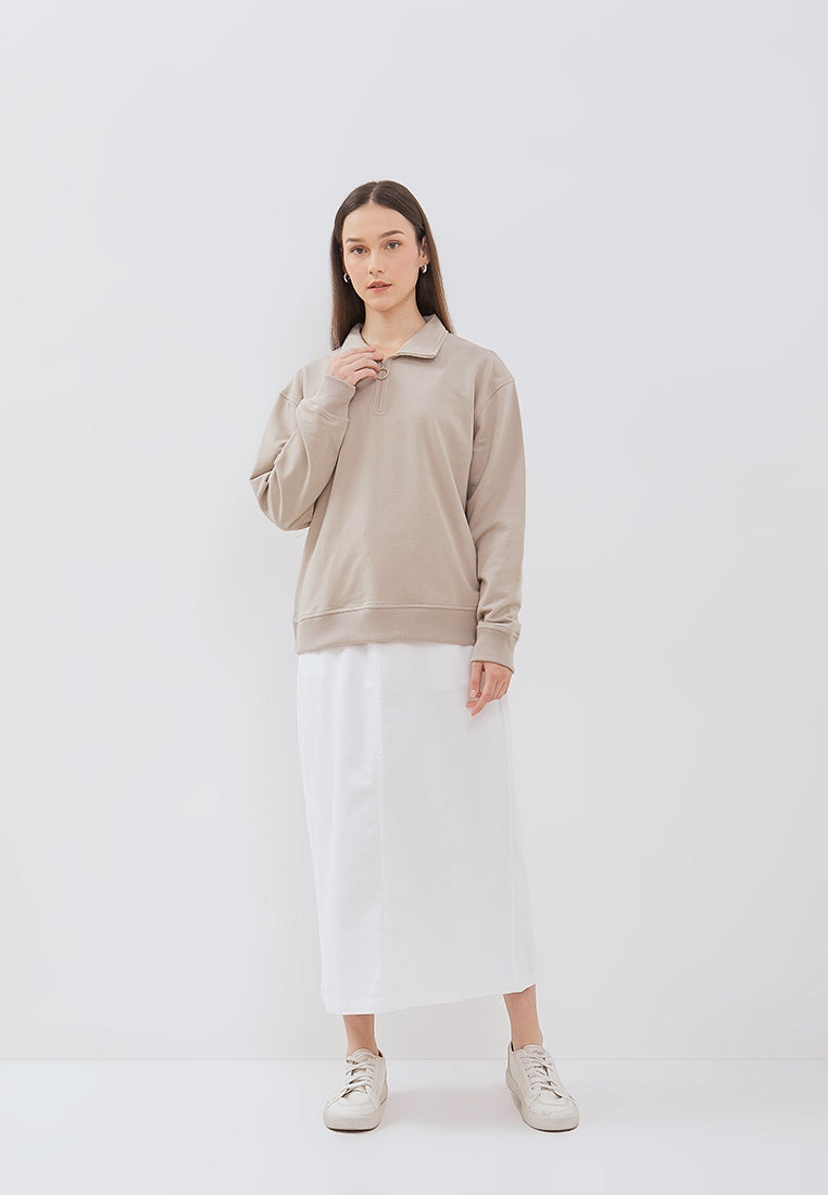 Osella  Gannie Collar Half Zip-Up Sweatshirt