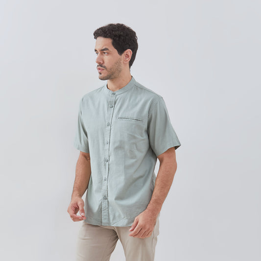 Osella Solid Shanghai Collared Short Sleeve Shirt 2032520