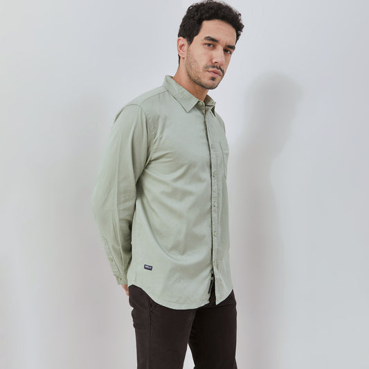 Osella Solid Long Sleeve Collared Shirt 2037501364