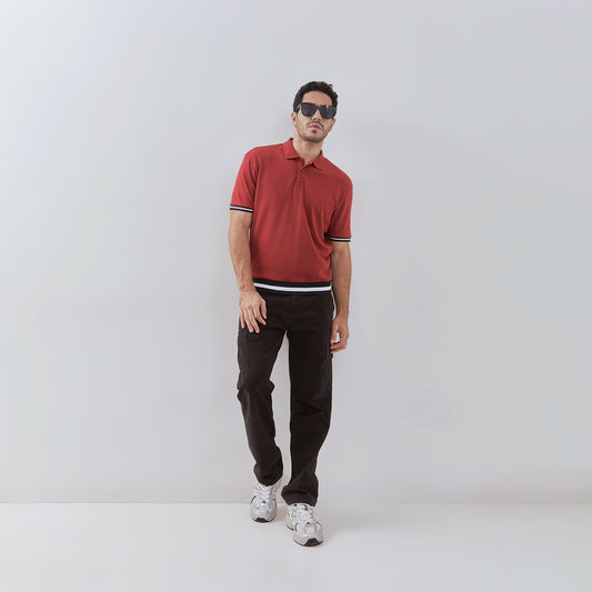 [NEW] Osella Ronan Solid Polo With Contrast Stripe Rib 20215009