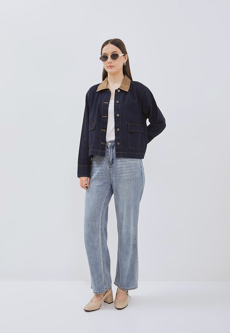 Osella Blouson Denim Jacket With Corduroy Collar