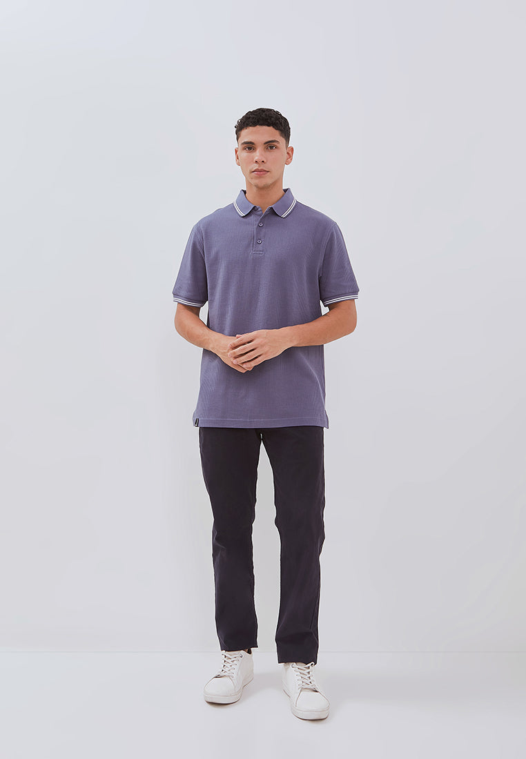 Osella Carlos Vertical Rib Textured Polo Shirt