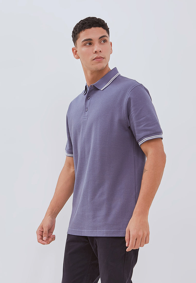 Osella Carlos Vertical Rib Textured Polo Shirt