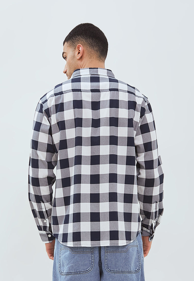 Osella Long Sleeve Checkered Shirt With Cotton Pique