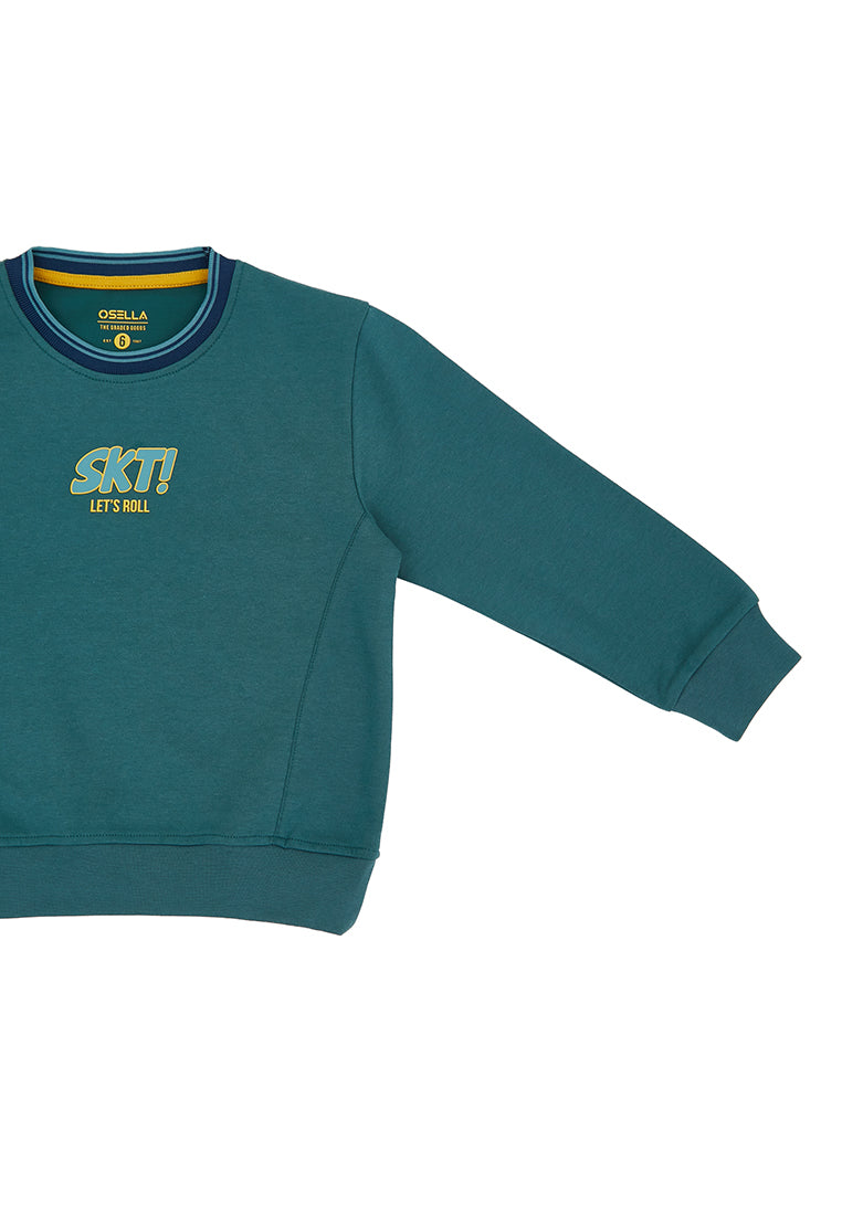 Osella SKT Reguler Fit Sweatshirt With Stripe Collor In Green