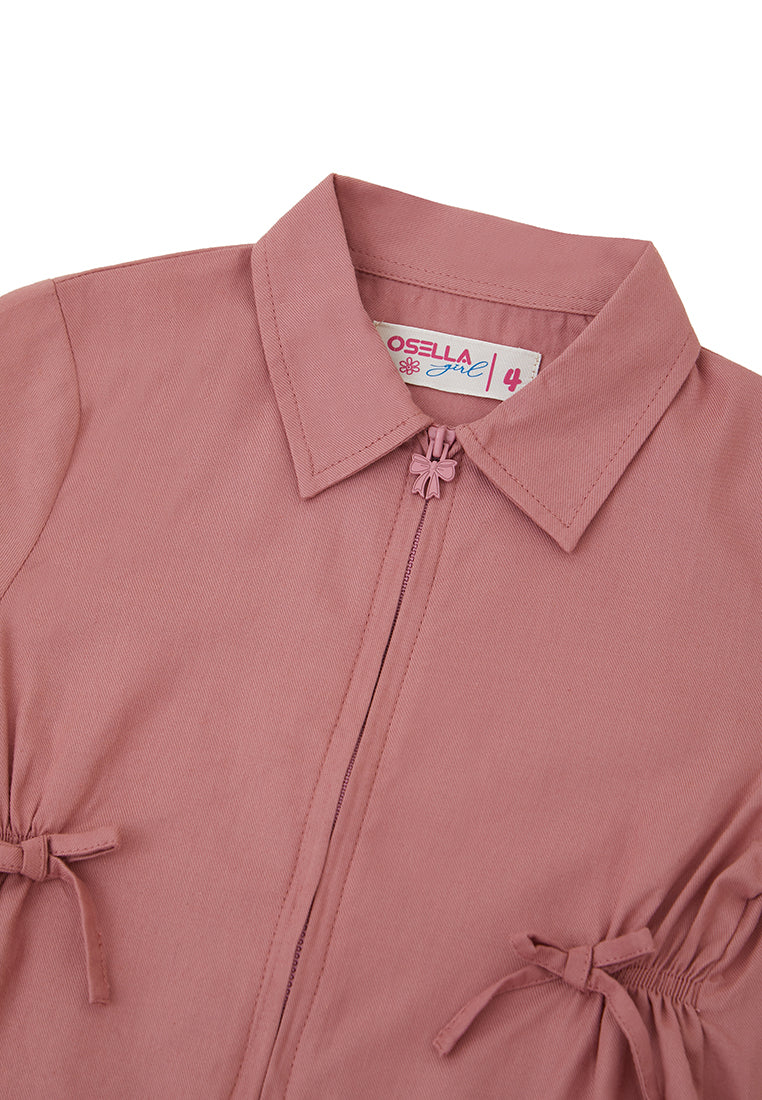 Osella Short Sleeve Zip Front Shirt In Pink 2336500413