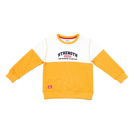 [NEW] Osella Cut And Sewn Sweatshirt In Mustard And White 2212500103