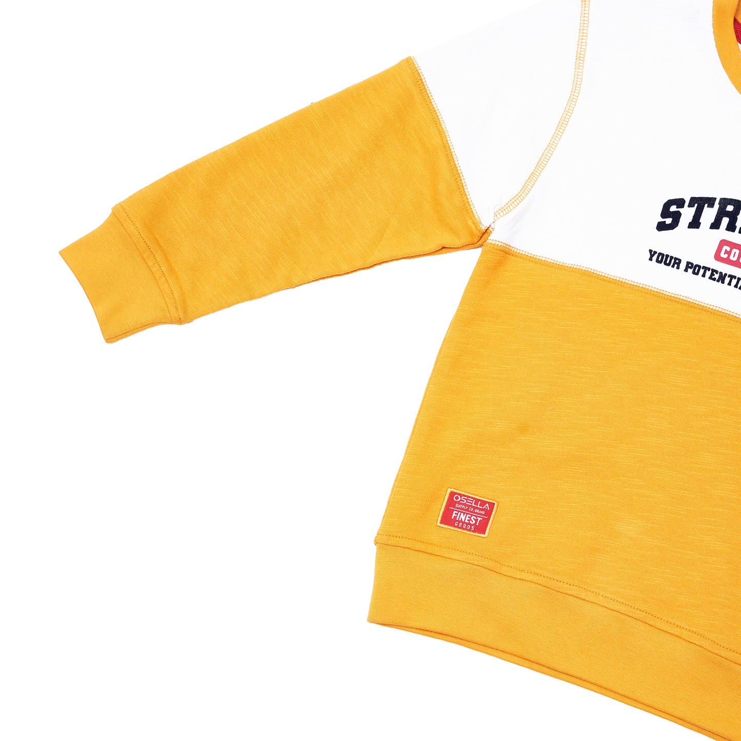 [NEW] Osella Cut And Sewn Sweatshirt In Mustard And White 2212500103