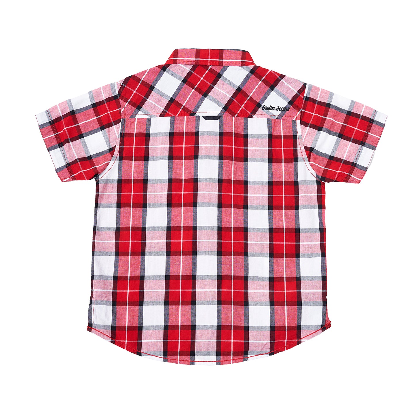 [NEW] Osella Checkerd Regular Short Sleeve Shirt In Red, White And Black 2233500151