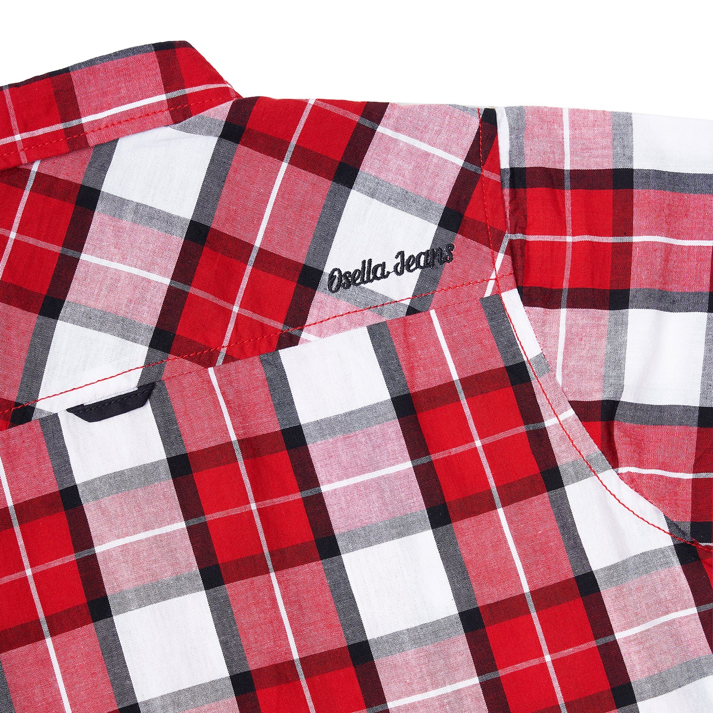 [NEW] Osella Checkerd Regular Short Sleeve Shirt In Red, White And Black 2233500151