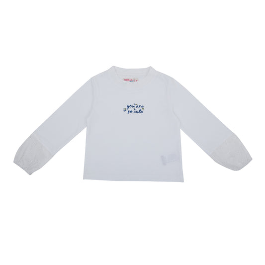 OSELLA LONG SLEEVE T-SHIRT WITH EMBROIDERY COMBINATION IN WHITE 2377500101