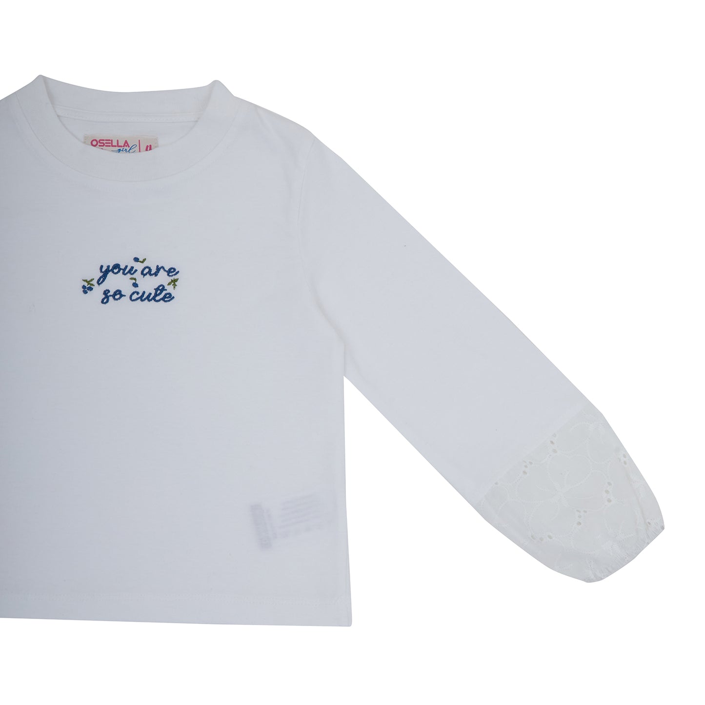 OSELLA LONG SLEEVE T-SHIRT WITH EMBROIDERY COMBINATION IN WHITE 2377500101