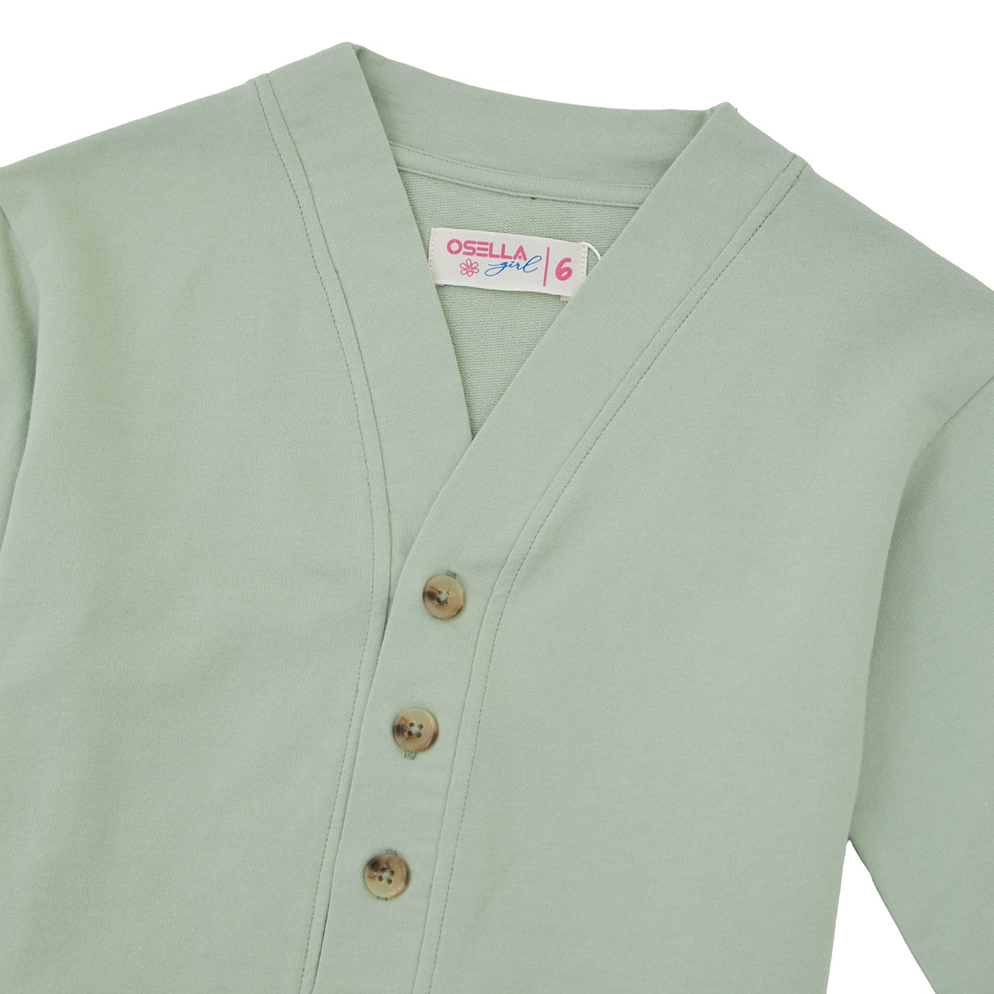 Osella Solid Cardigan In Mint Green