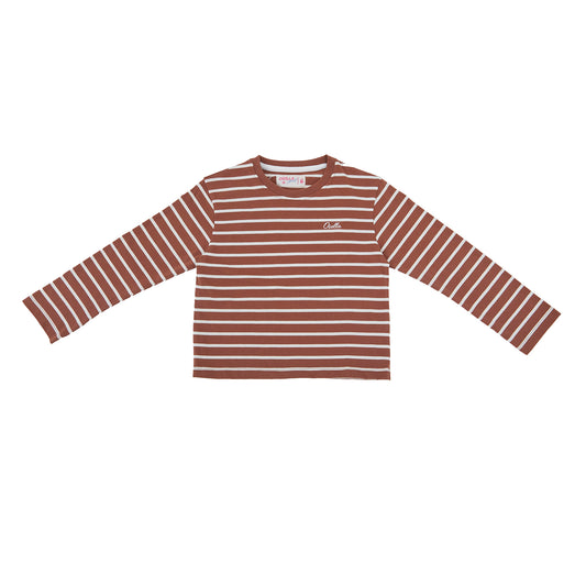 OSELLA LONG SLEEVE STRIPE T-SHIRT IN TERRACOTTA 2377500456