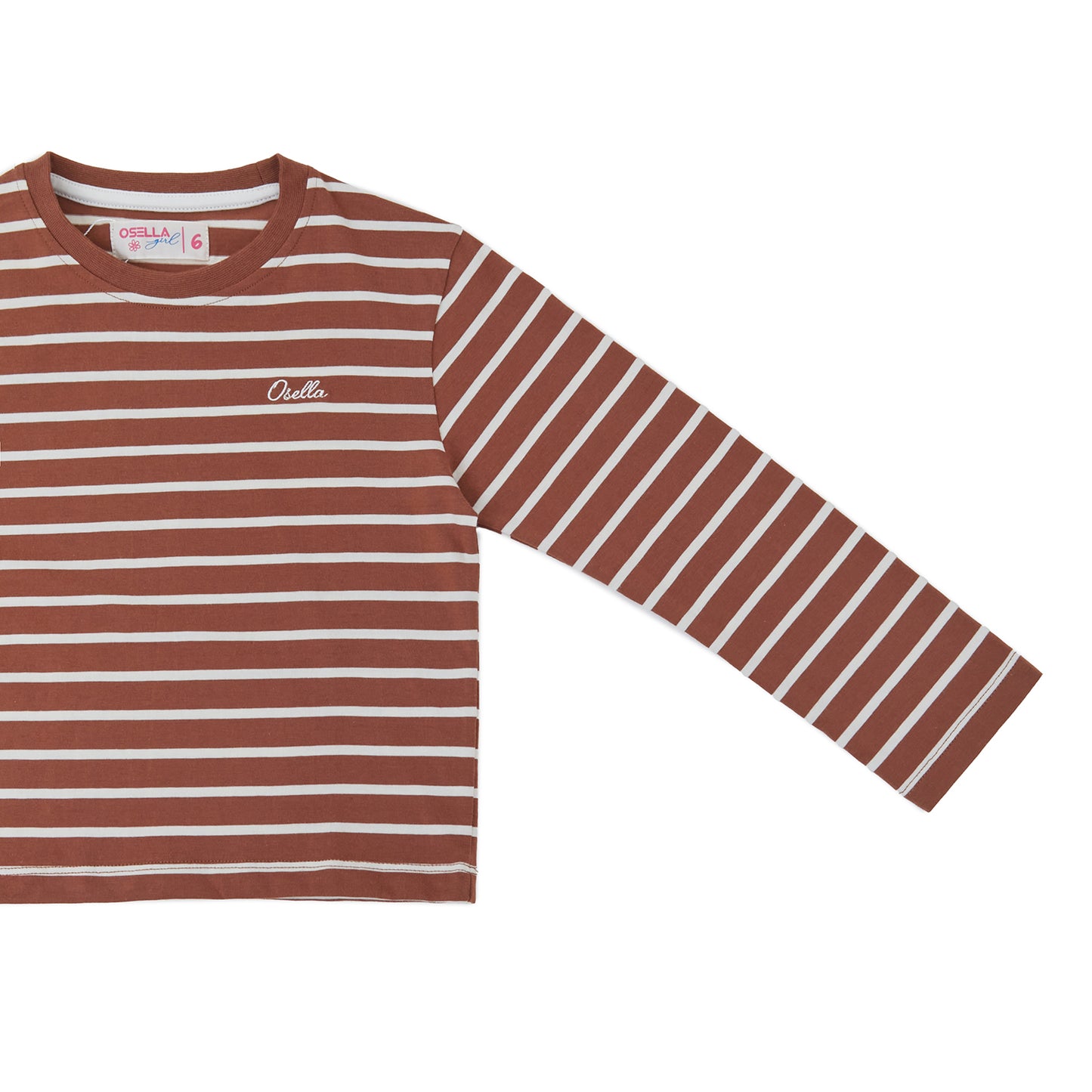 OSELLA LONG SLEEVE STRIPE T-SHIRT IN TERRACOTTA 2377500456