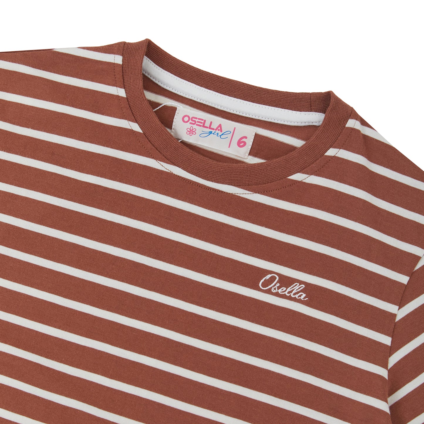 OSELLA LONG SLEEVE STRIPE T-SHIRT IN TERRACOTTA 2377500456