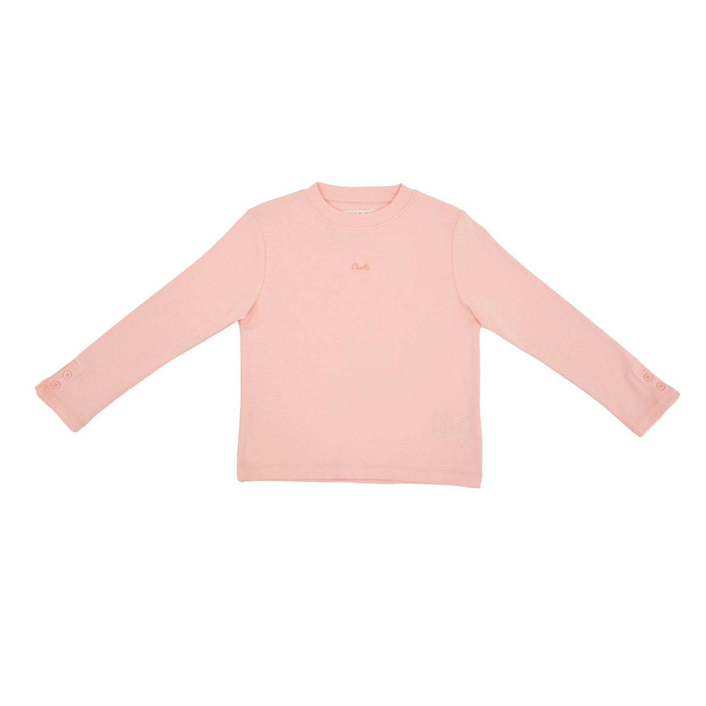 OSELLA LONG SLEEVE MOCK NECK RIB T-SHIRT IN PINK SALMON 2377500390