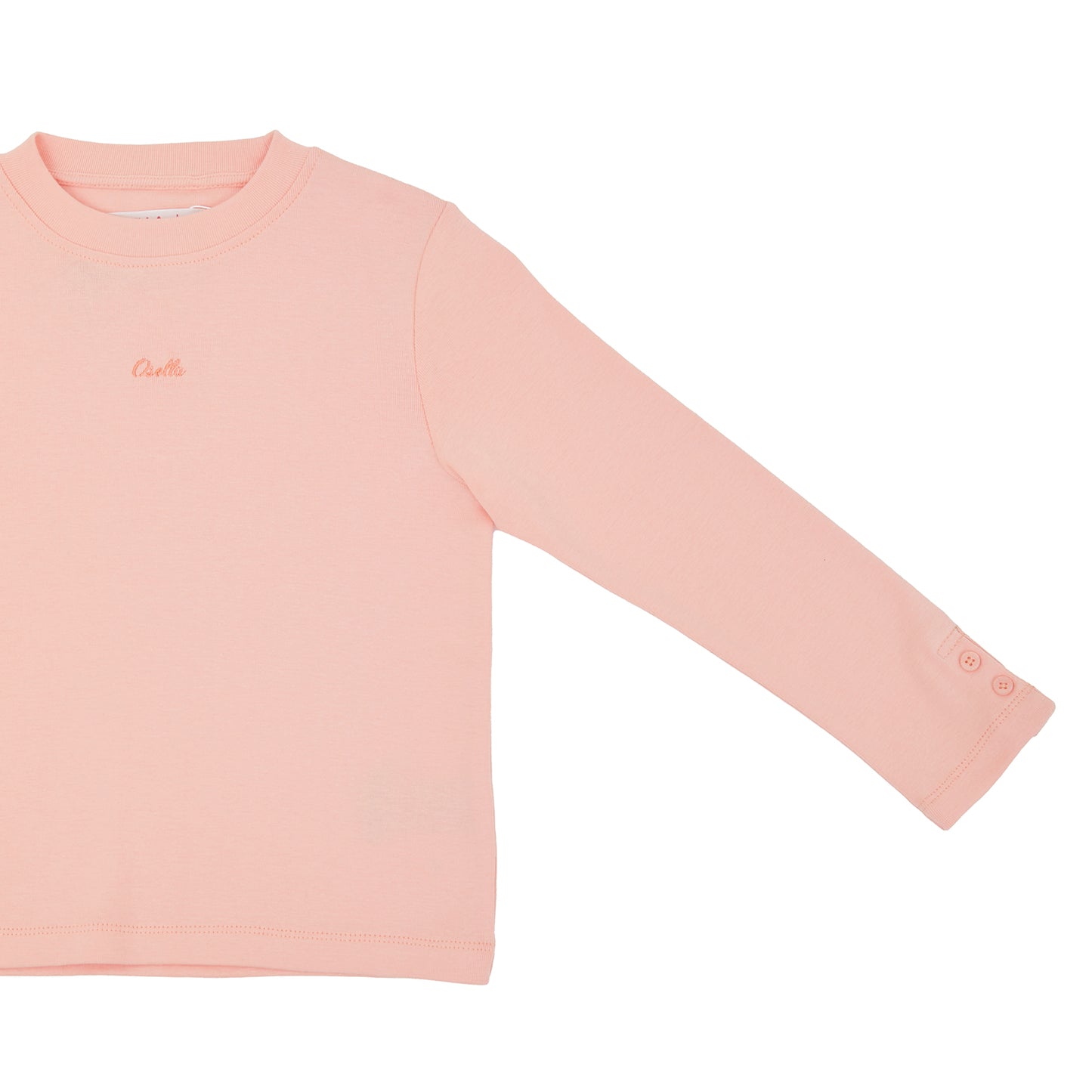 OSELLA LONG SLEEVE MOCK NECK RIB T-SHIRT IN PINK SALMON 2377500390